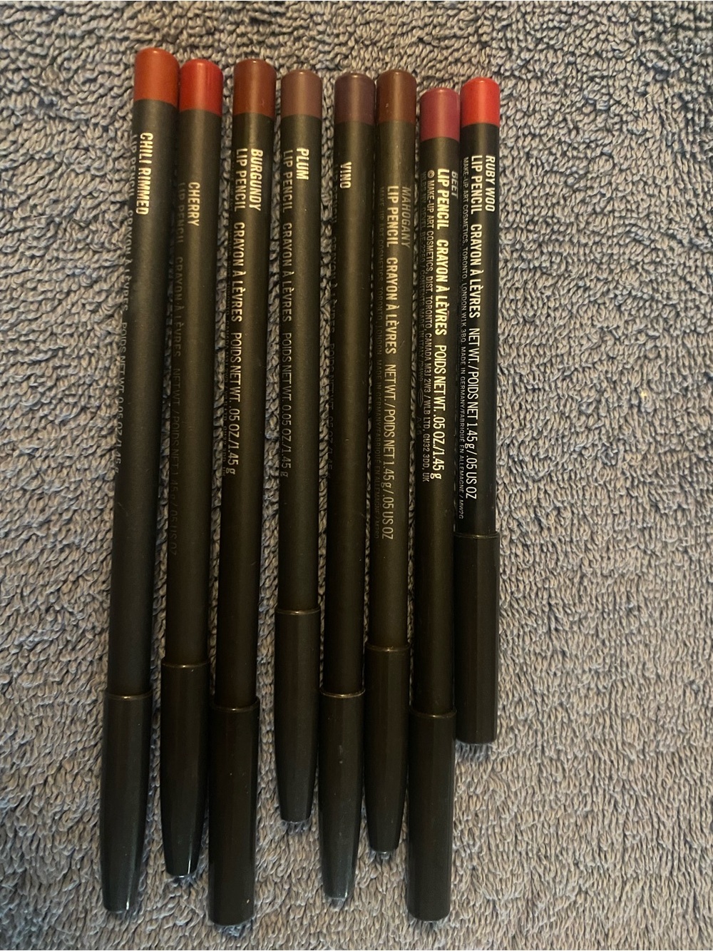 Black Lip Liner Pencils Set — Red & Brown Shades